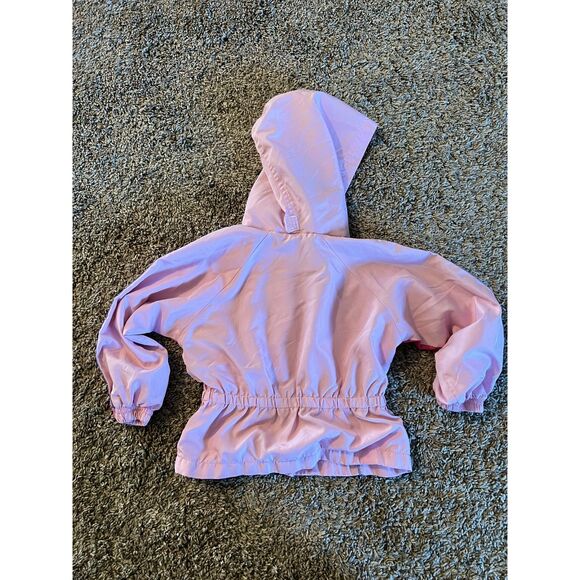 Vintage Reebok 90s Y2K Toddler Girl Jacket Pink with Fold in Hood 4T - Picture 2 of 7